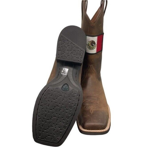 ARIAT Round Up Orgullo Mexicano Performance Western Distressed Square Boots 8.5 - Picture 8 of 14